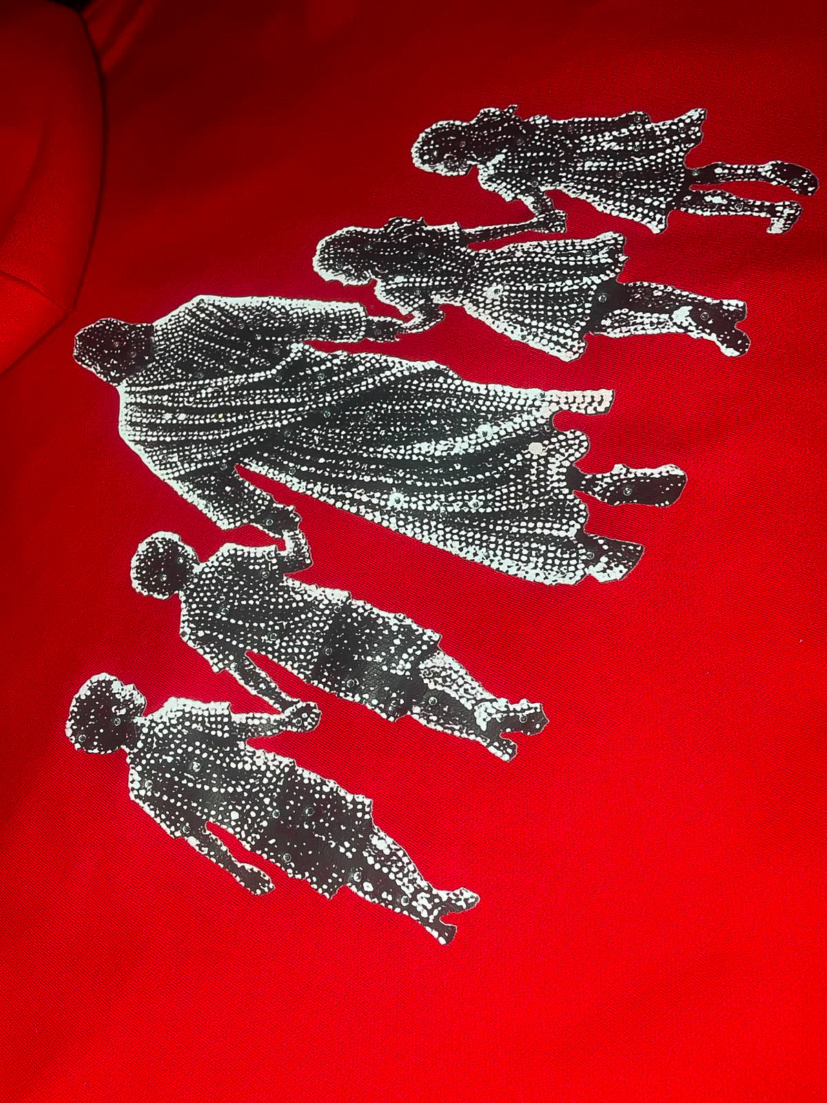 Red Jesus Walk | Rhinestones Hoodie