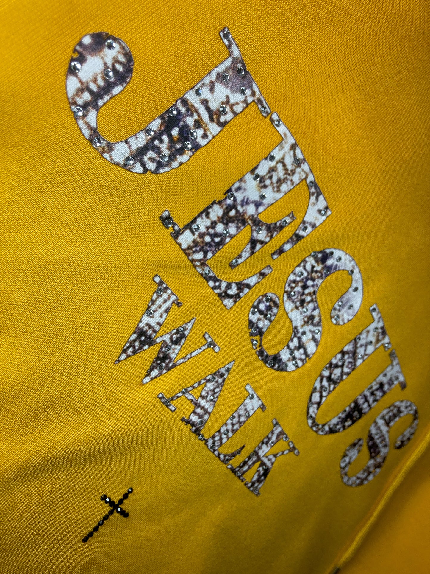 Yellow Jesus Walk | Rhinestones Hoodie