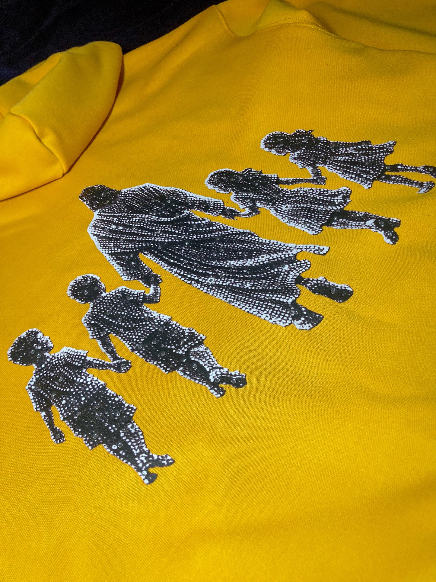 Yellow Jesus Walk | Rhinestones Hoodie
