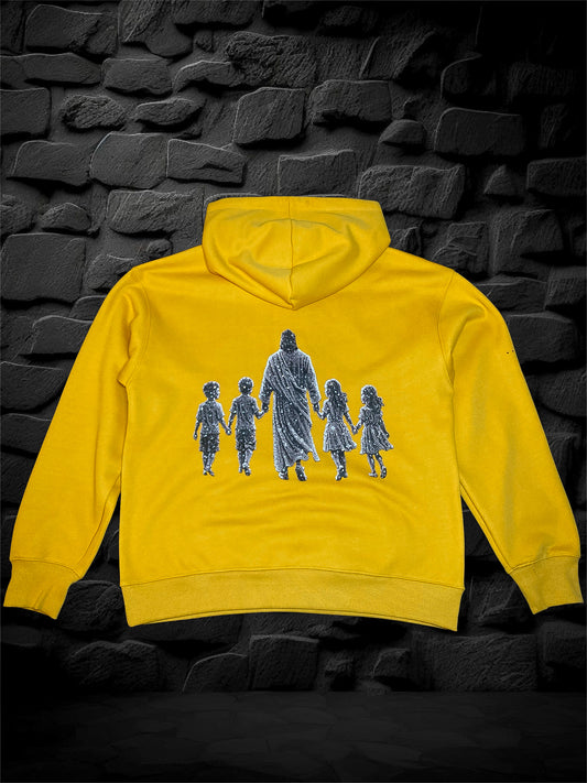 Yellow Jesus Walk | Rhinestones Hoodie