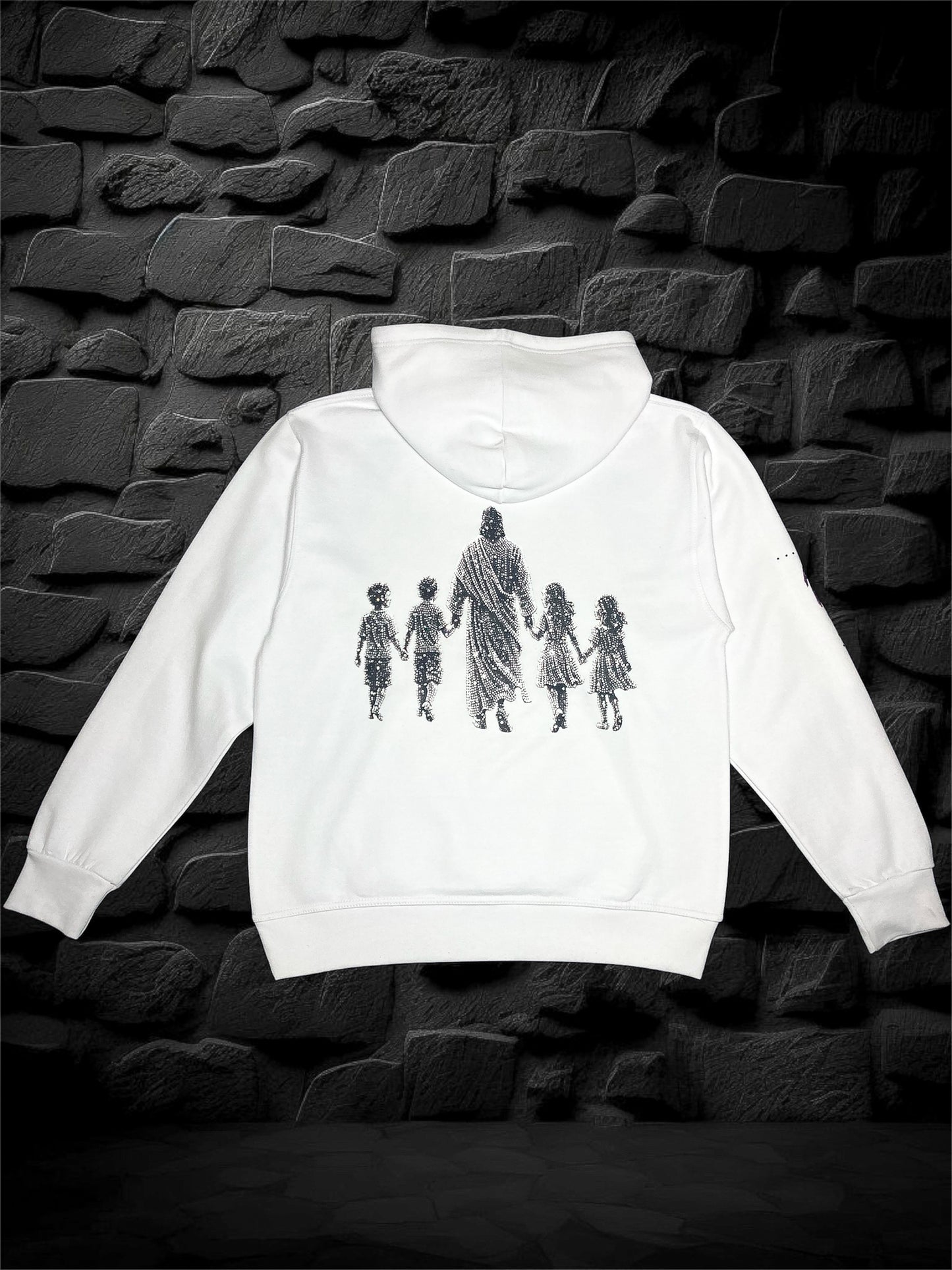 White Jesus Walk | Rhinestones Hoodie