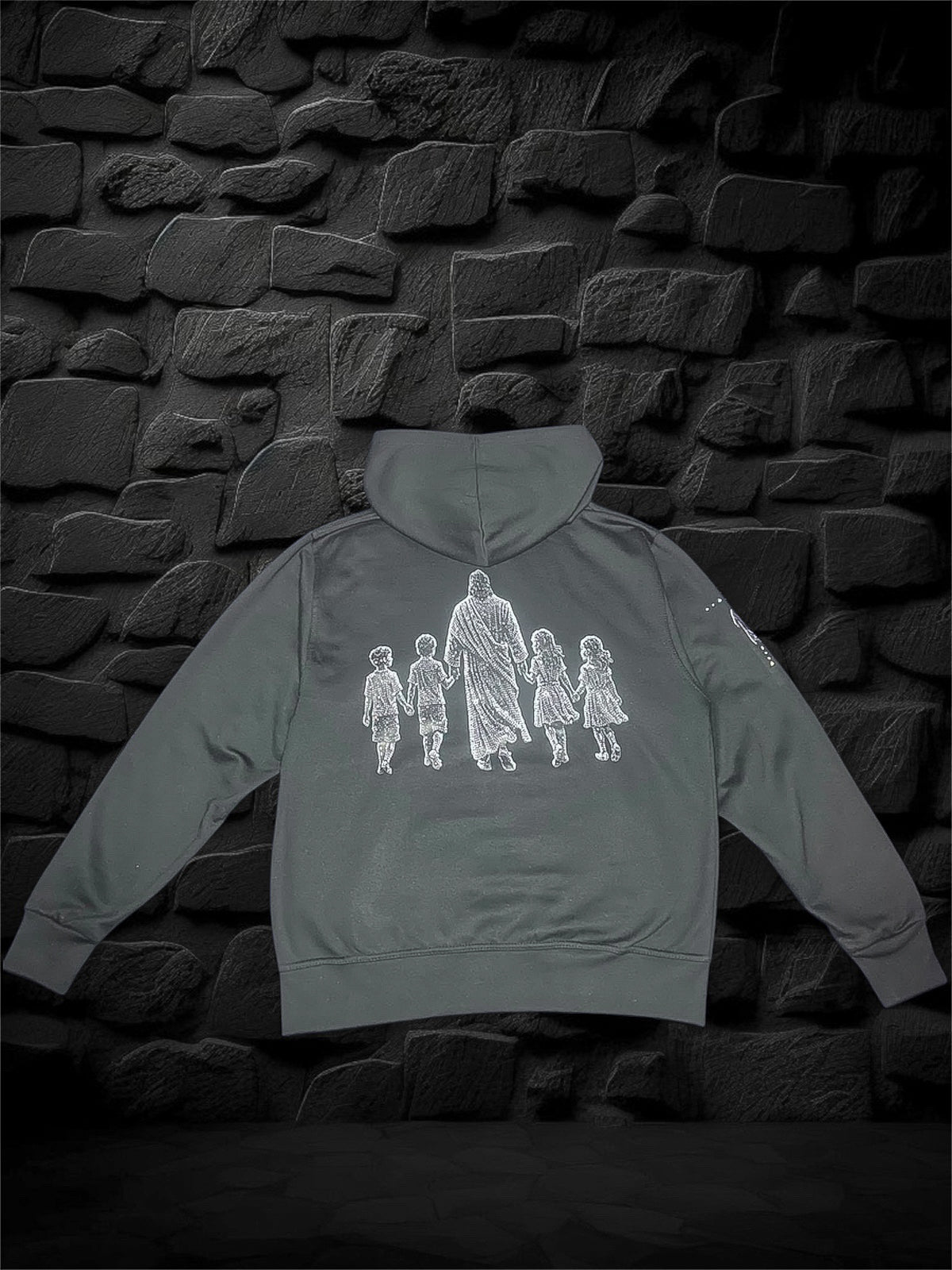 Black Jesus Walk | Rhinestones Hoodie