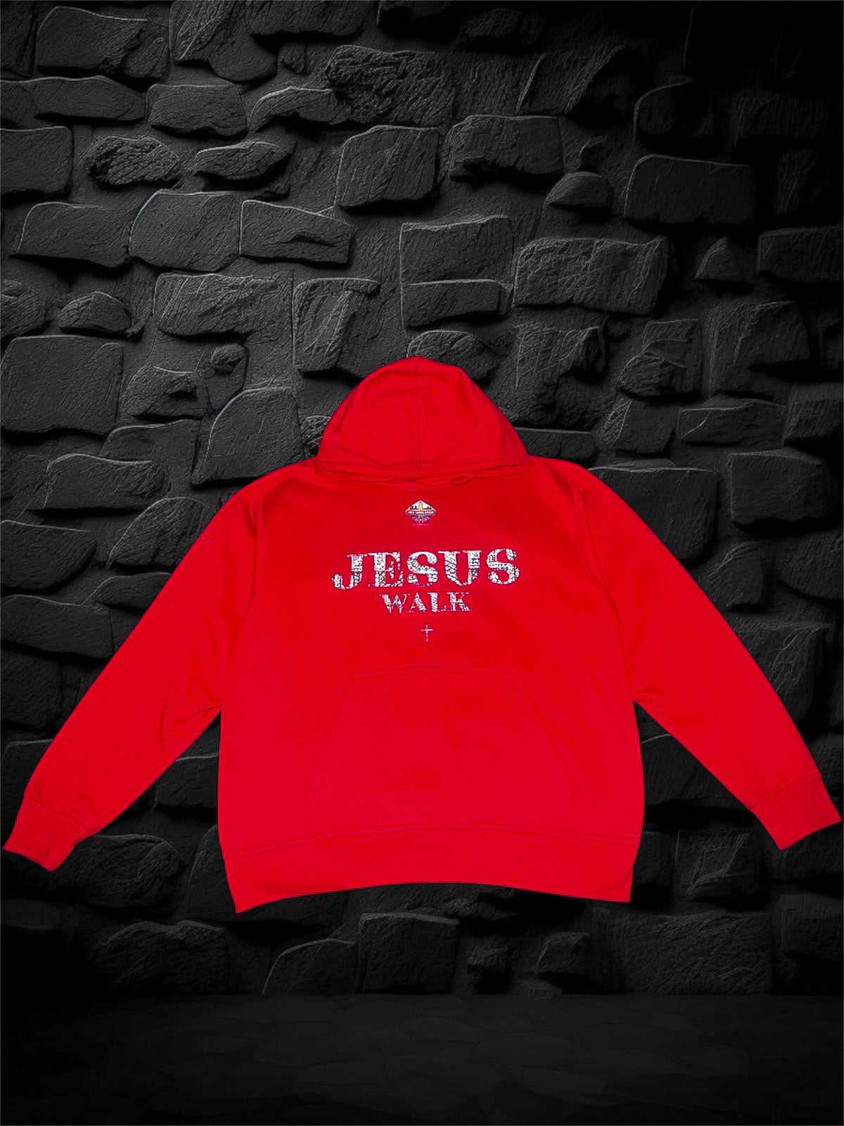 Red Jesus Walk | Rhinestones Hoodie