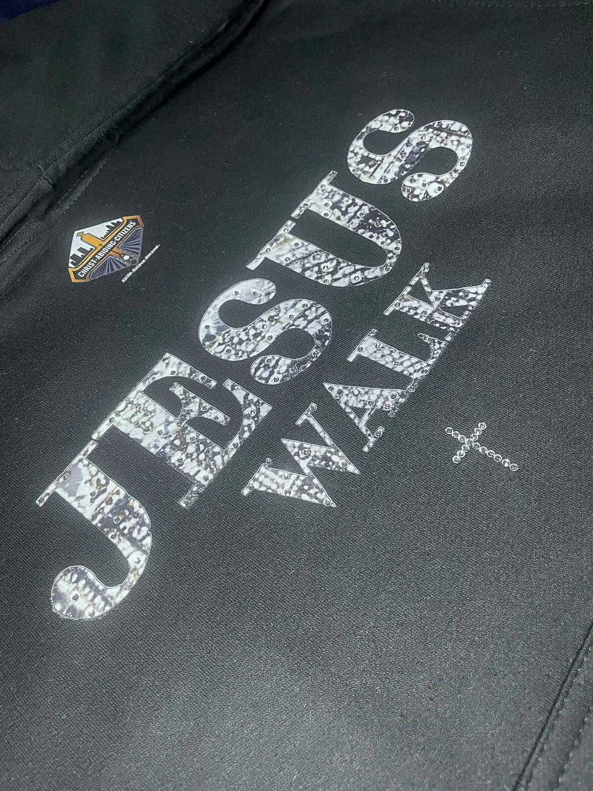 Black Jesus Walk | Rhinestones Hoodie